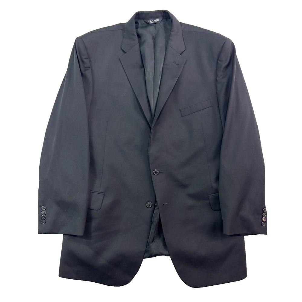 Jos A Bank 44R Black Blazer Jacket‎ Sport Suit Coat Signature Collection Classic